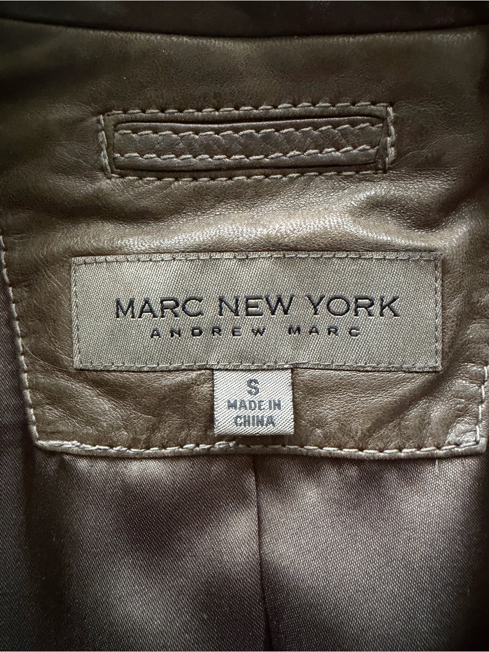 Vintage Andrew Marc Brown Soft Lambskin Leather Jacket Women Small Y2K Zip Up SM - Picture 7 of 13